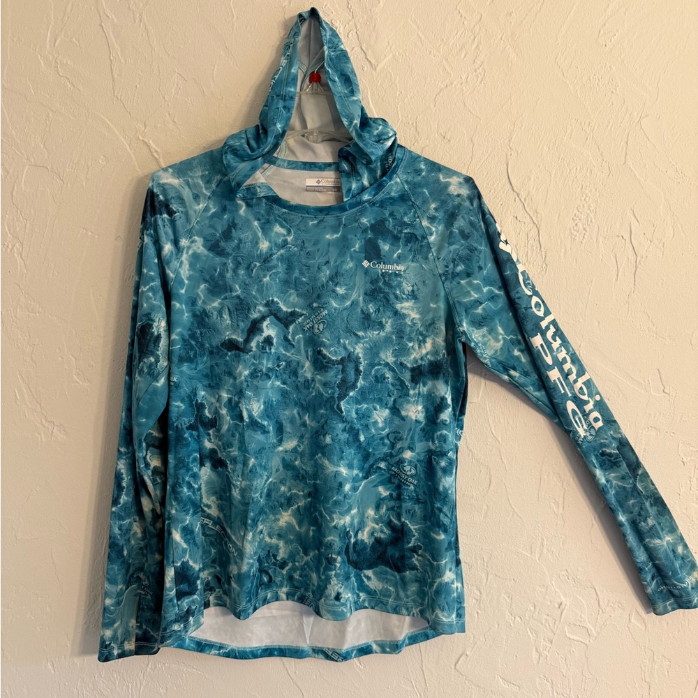 Columbia Teal and White Hoodie